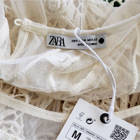 Stunning! Zara Eyelash Lace and Mesh Bohemian Blouse/Top - Picture 10 of 10